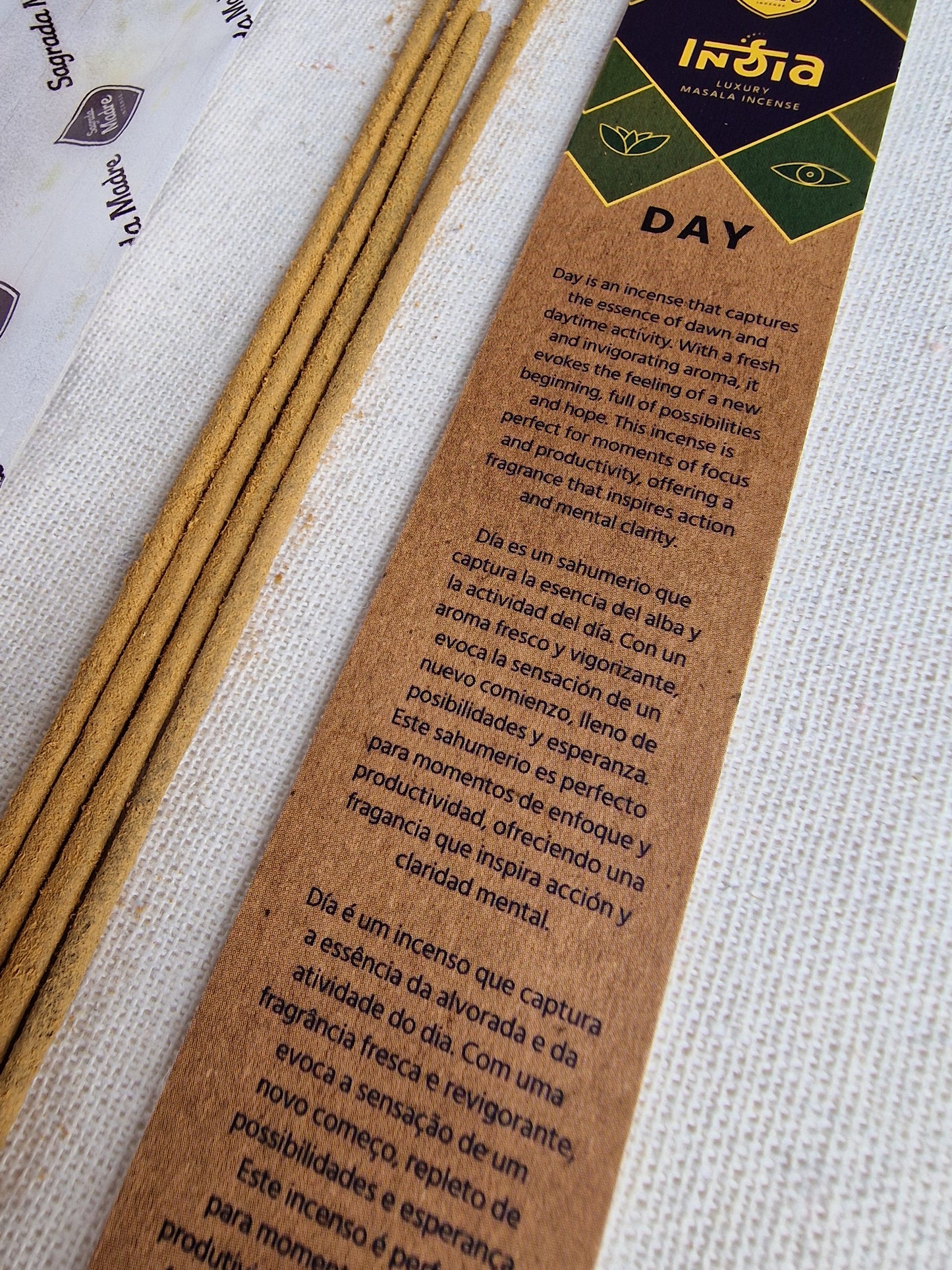 Incienso India Masala Día - Claridad y Enfoque | Aroma Nag Champa Rosa