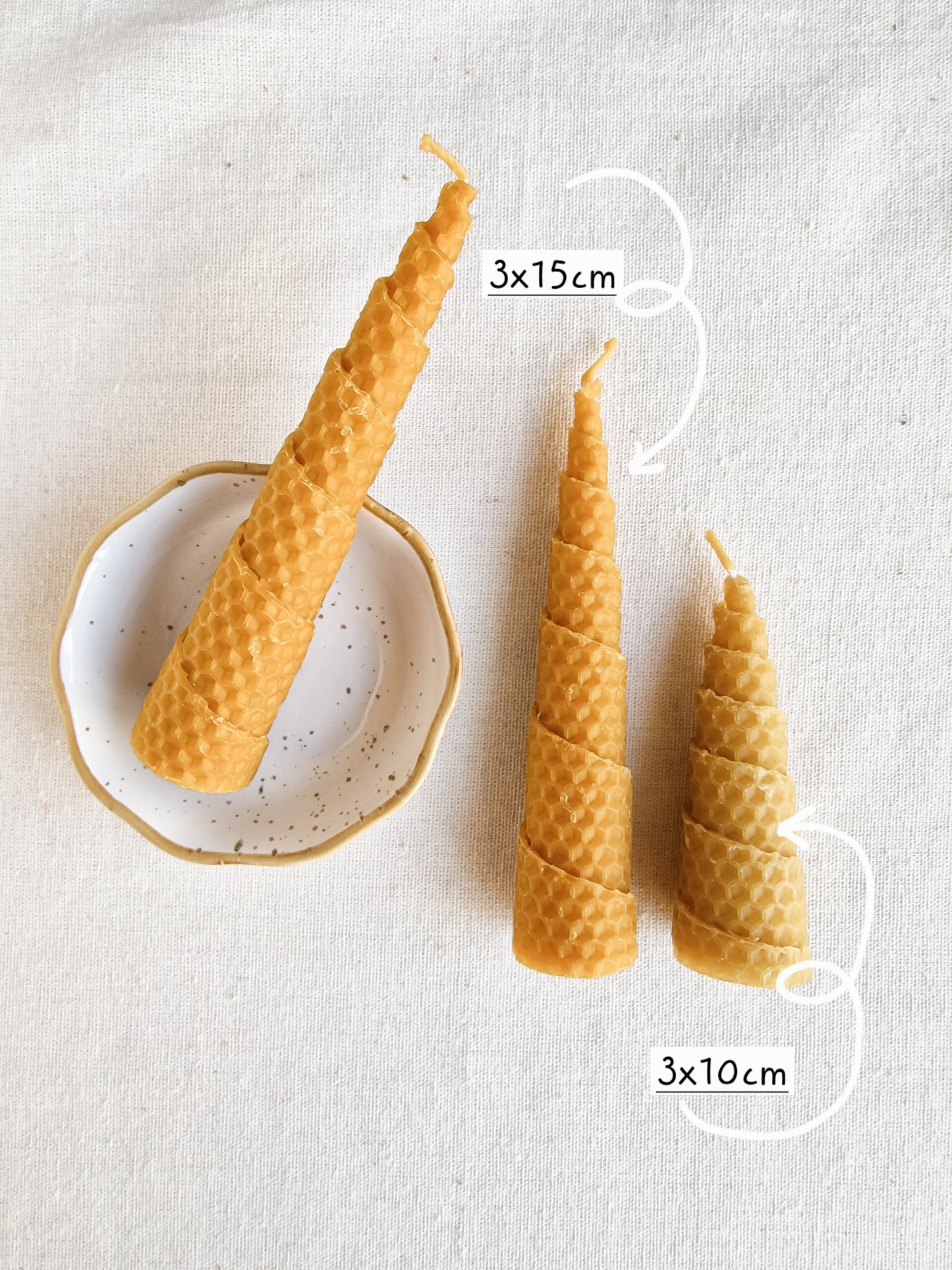 Vela de Miel clásica Espiral 3x15cm