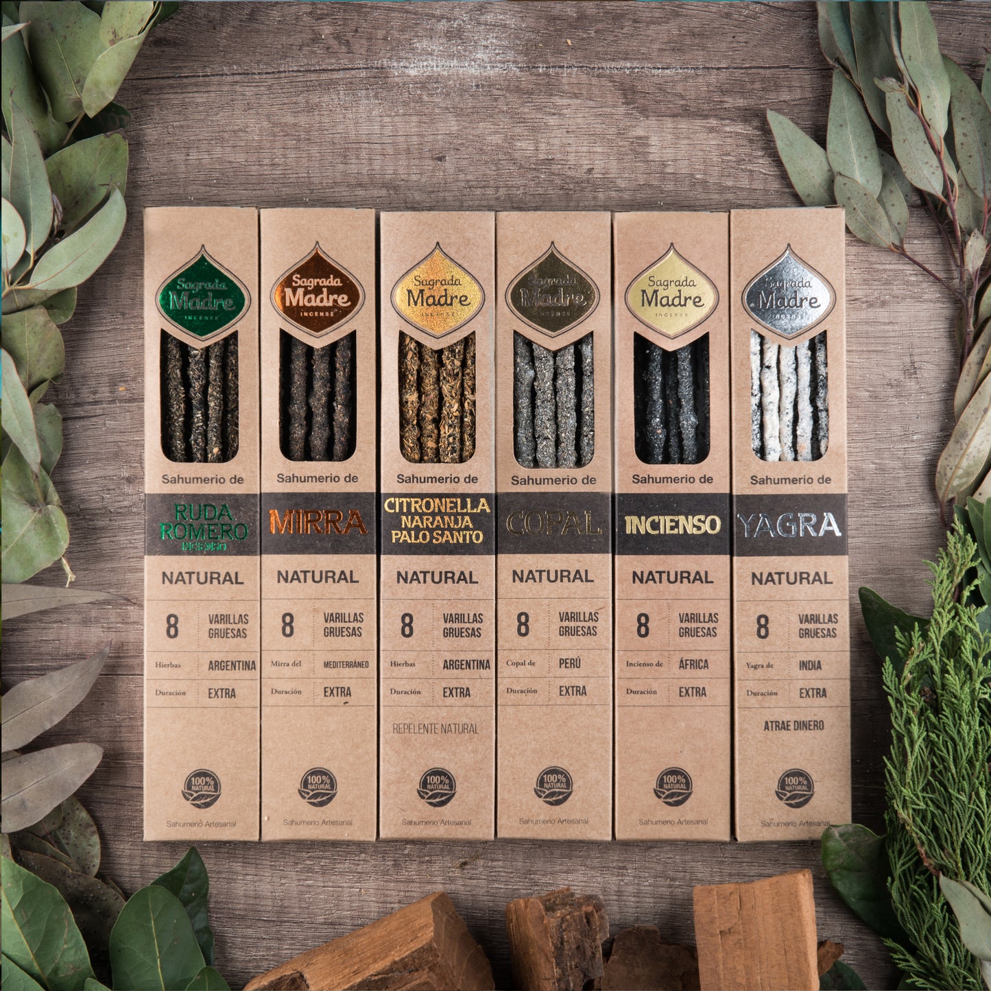Incienso Línea Natural Ruda, Romero e Incienso Sagrada Madre