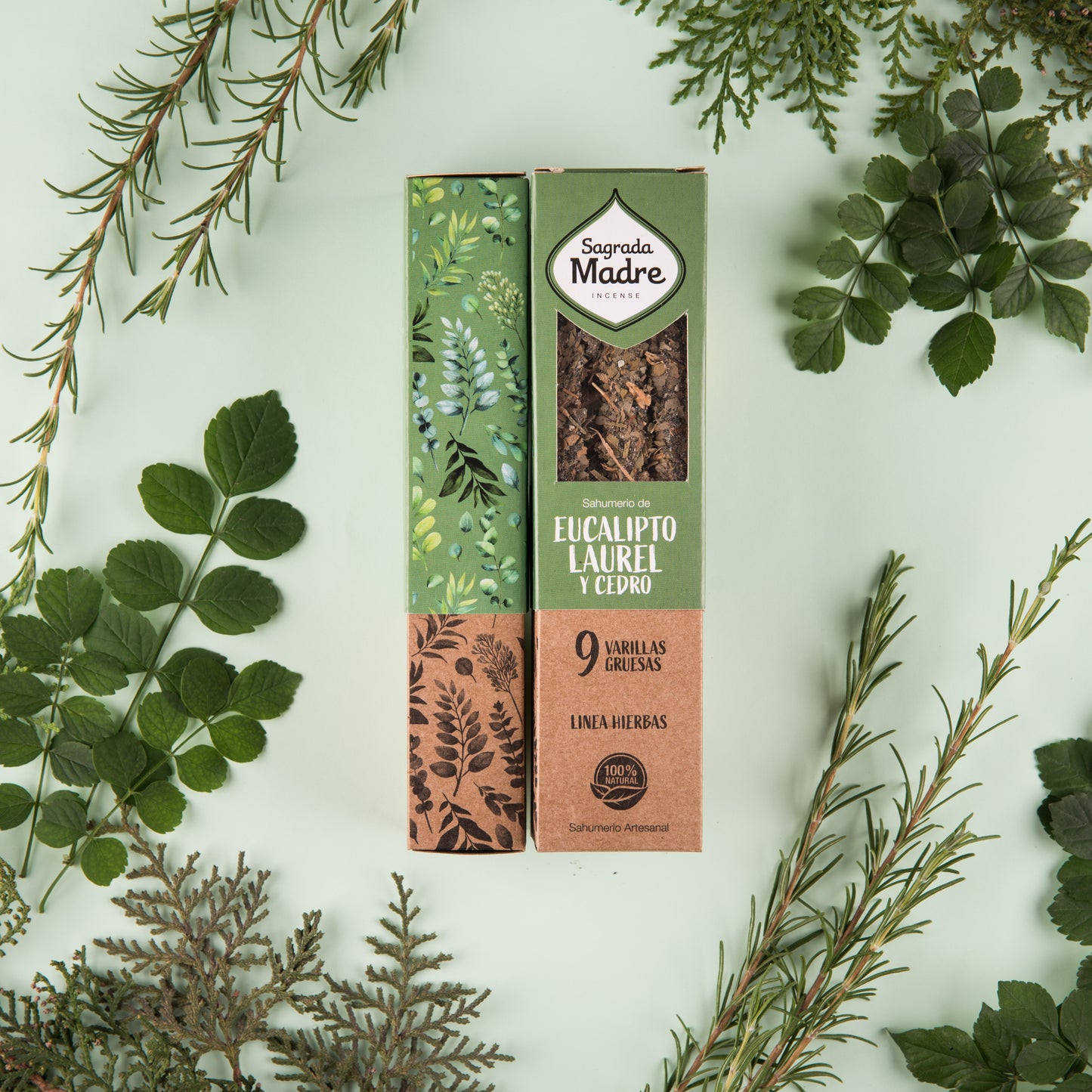 Incienso Línea Hierbas Eucalipto, Laurel y Cedro Sagrada Madre