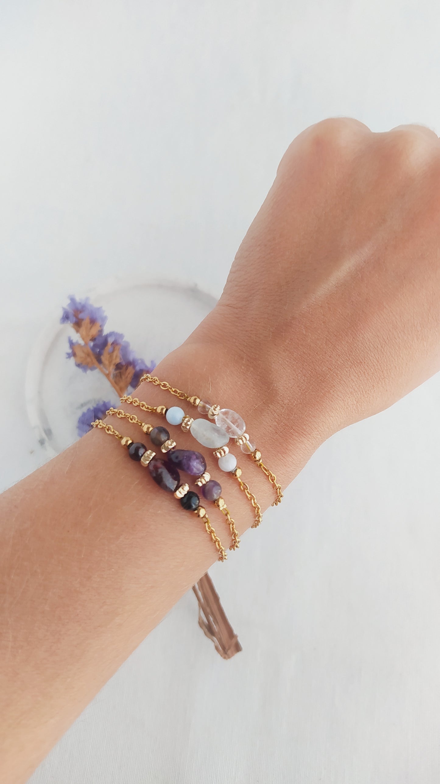 Pulsera Piedra Mes de Nacimiento Mini-Febrero