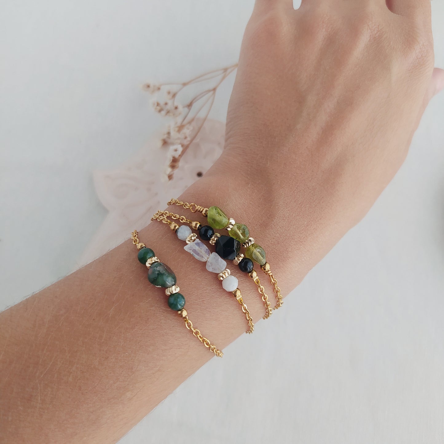 Pulsera Piedras Mes de Nacimiento Mini-Agosto