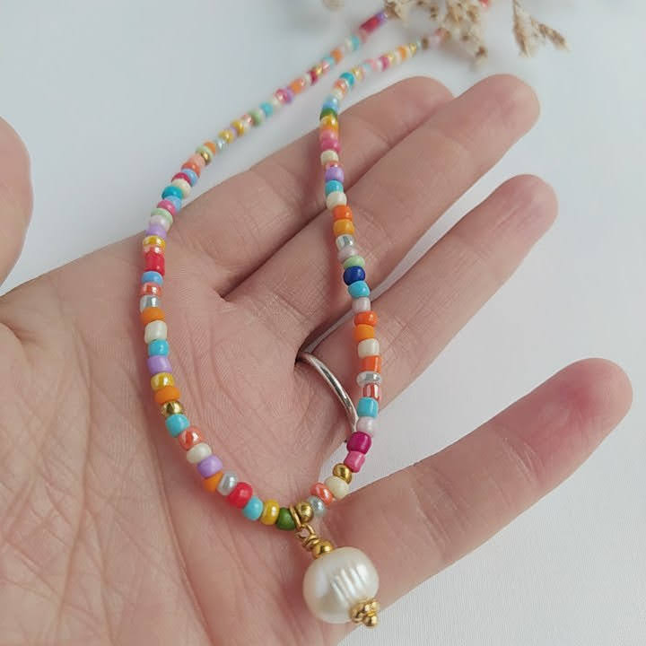 Collar Tropicana con Rocallas de Colores