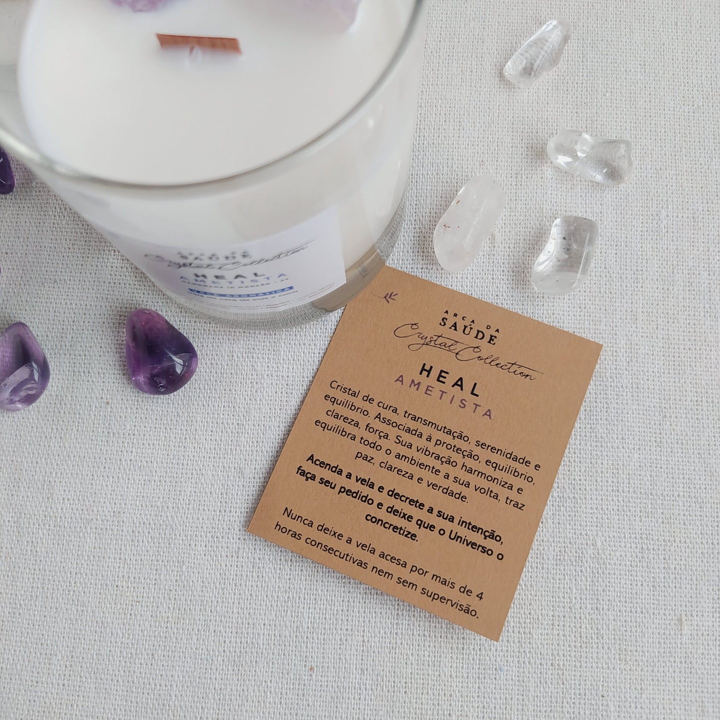 Vela Aromática con Cristales Heal Lavanda y Amatista 110ML