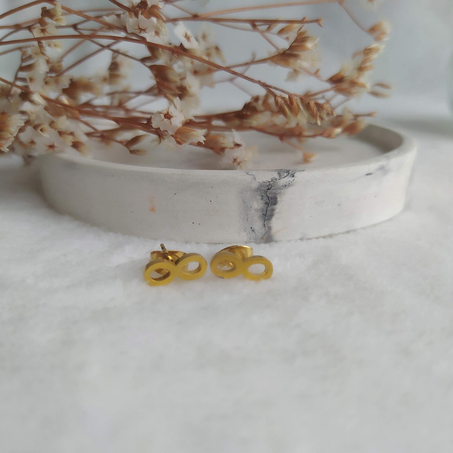 Pendiente Acero Infinito Dorado