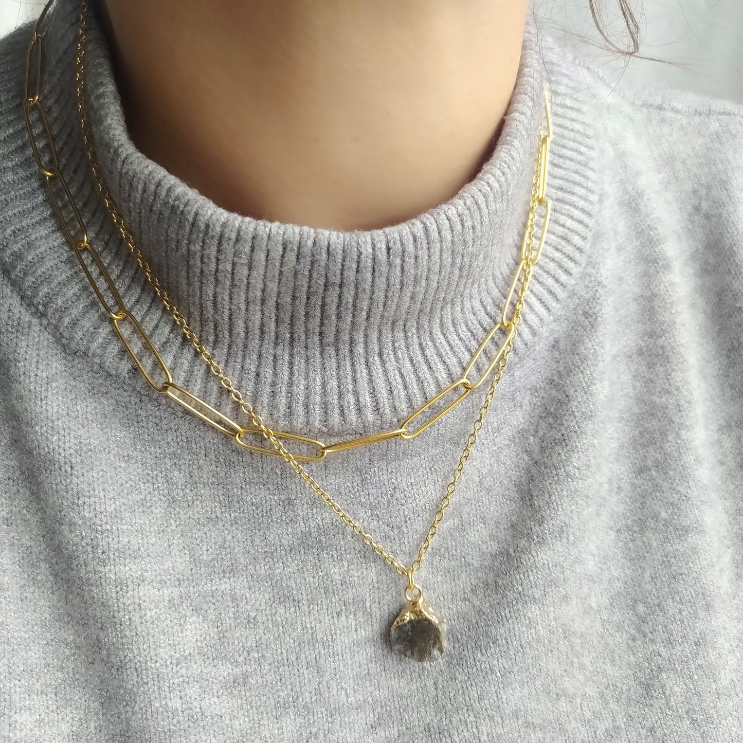 Collar Colgante Labradorita en bruto