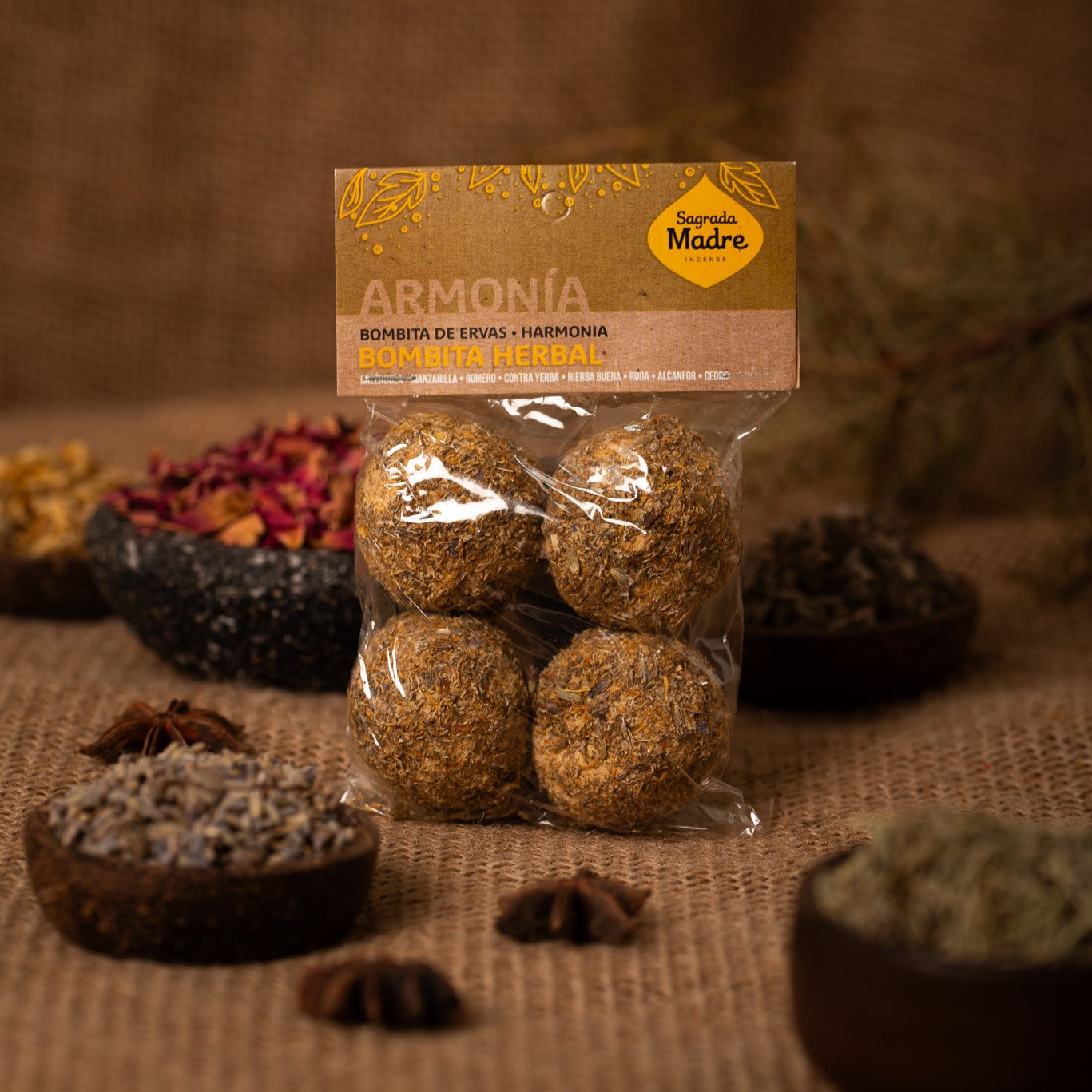 Bombita Defumación Activada Herbal Armonía Bolsa x4 Unidades