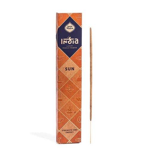 Incienso India Masala Sol - Vitalidad y Energía | Aroma Nag Champa Salvia Blanca