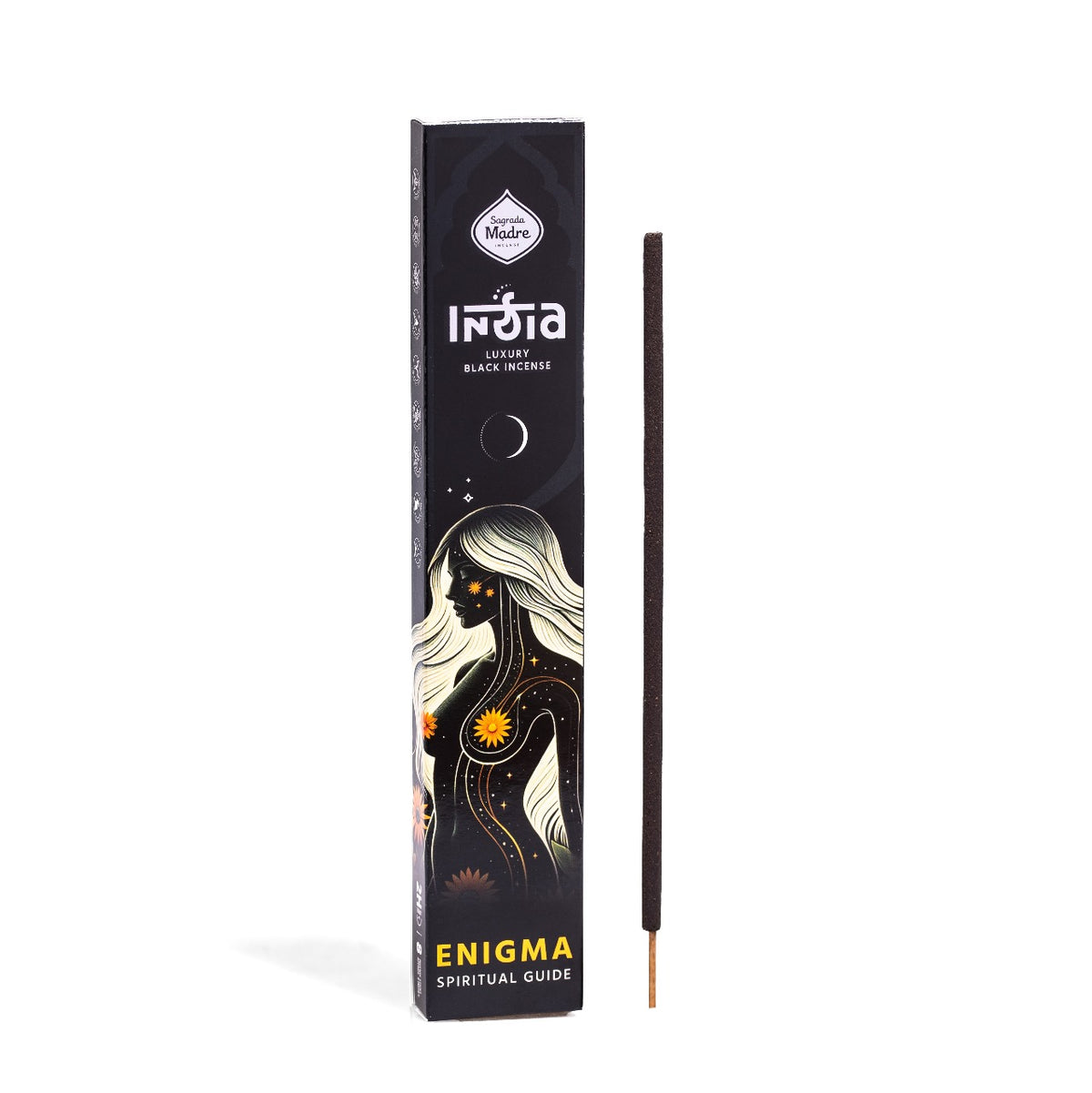 Incienso India Black Enigma - Guía Espiritual | Aroma Rosa y Jazmín