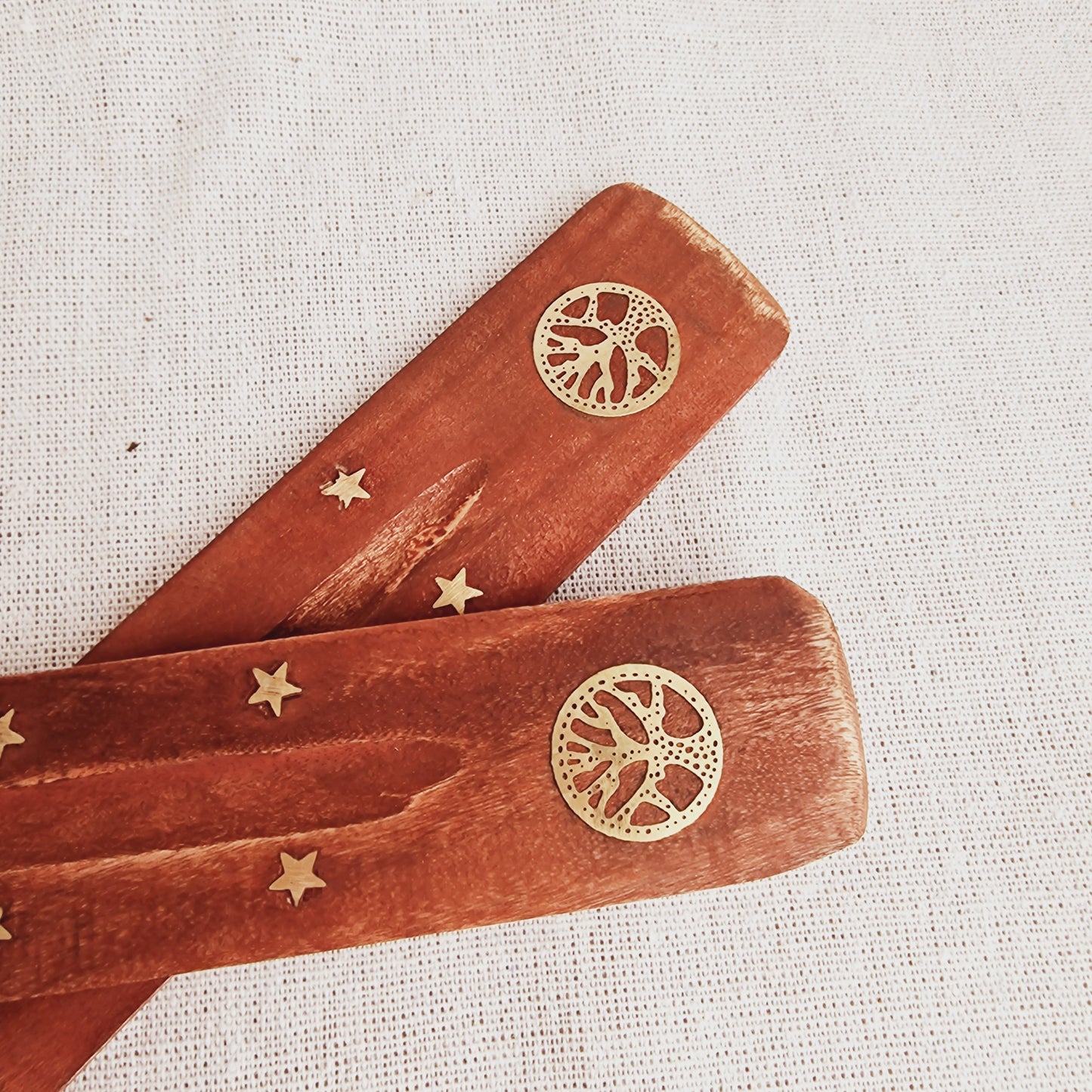 Porta inciensos Básico Madera Árbol de la Vida y Estrellas