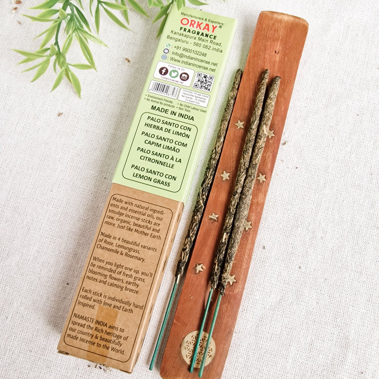 Incienso Artesanal Palo Santo con Lemongrass • Limpieza Vibrante, Alegría y Enfoque