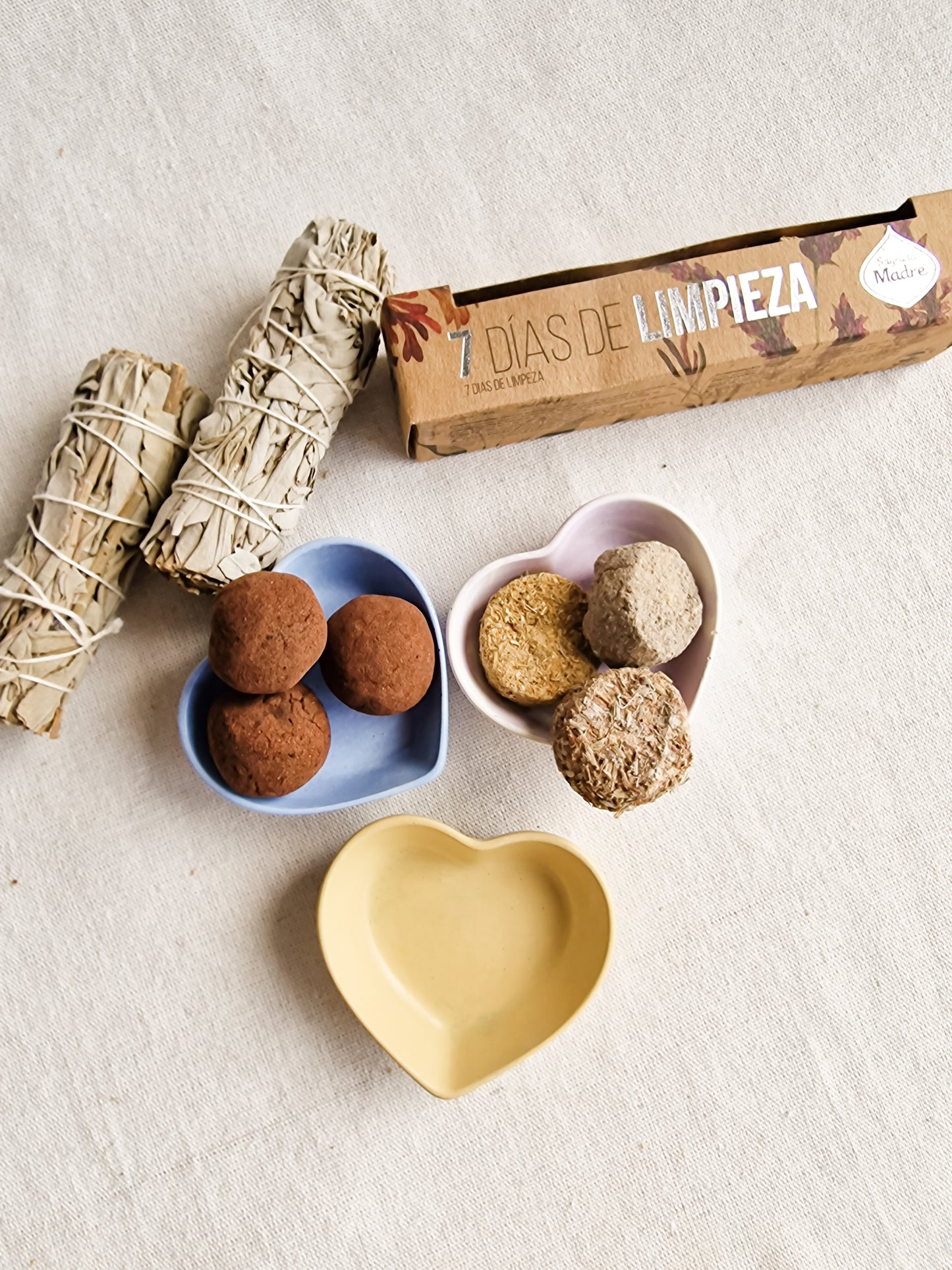 Quemador Sahumador Corazón Cemento Lila