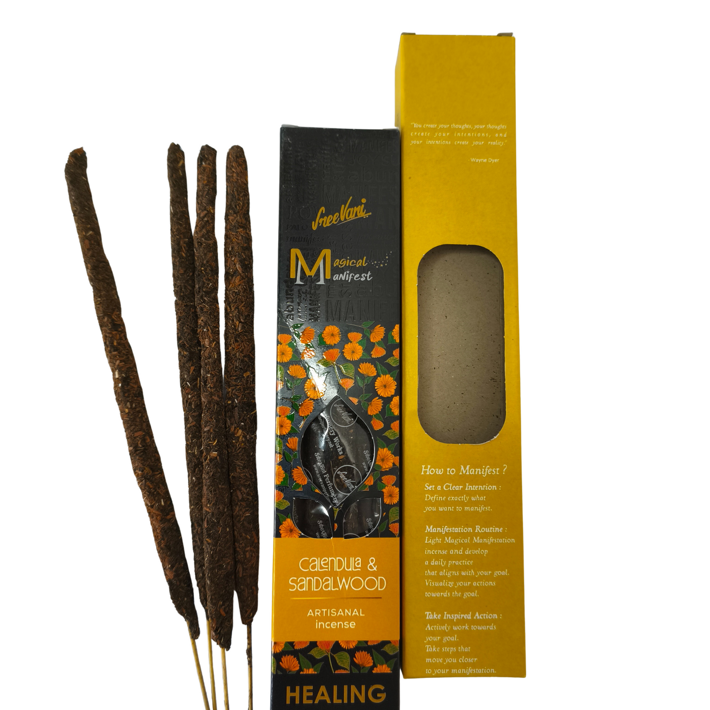 Incienso Artesanal de Caléndula y Sándalo para Manifestar Sanación.
