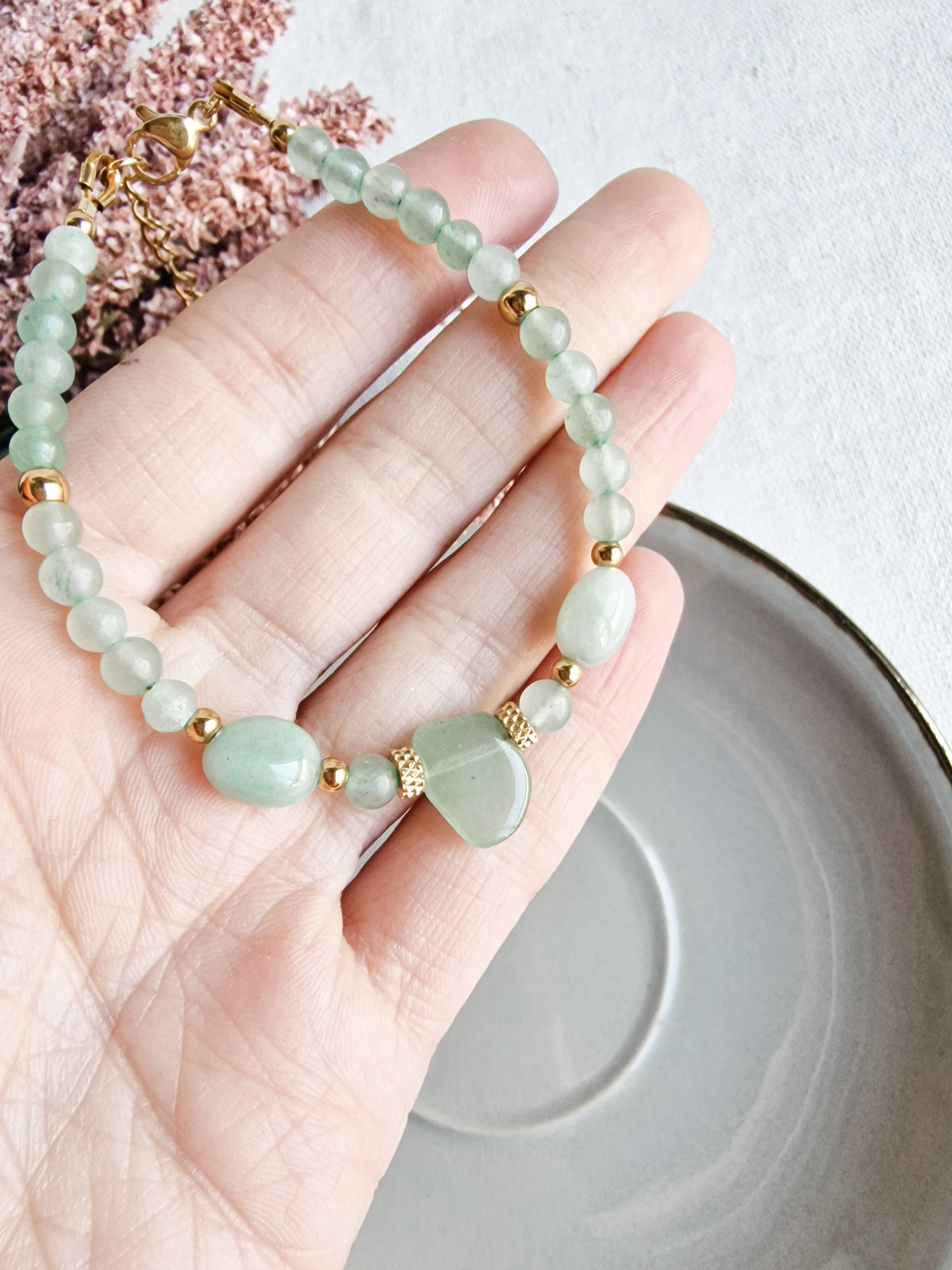 Pulsera Amuleto de Aventurina | Abundancia, Calma y Sanación del Corazón.