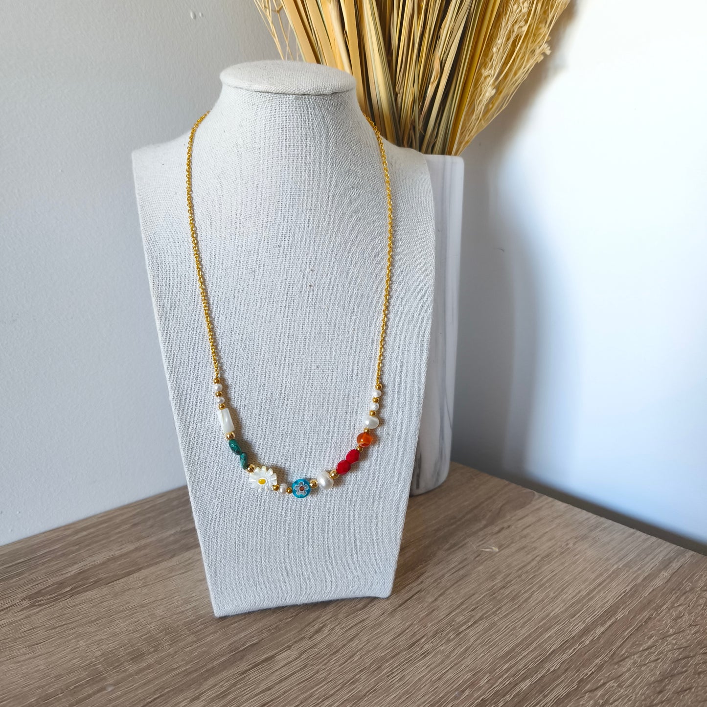 Collar Margarita con Ágatas y Turquesa Africana