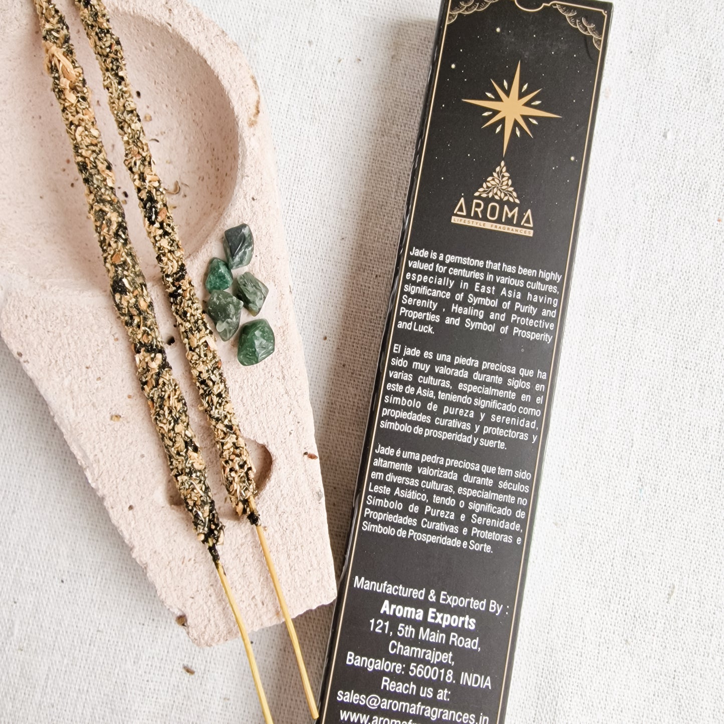 Incienso Con Minerales Jade Verde