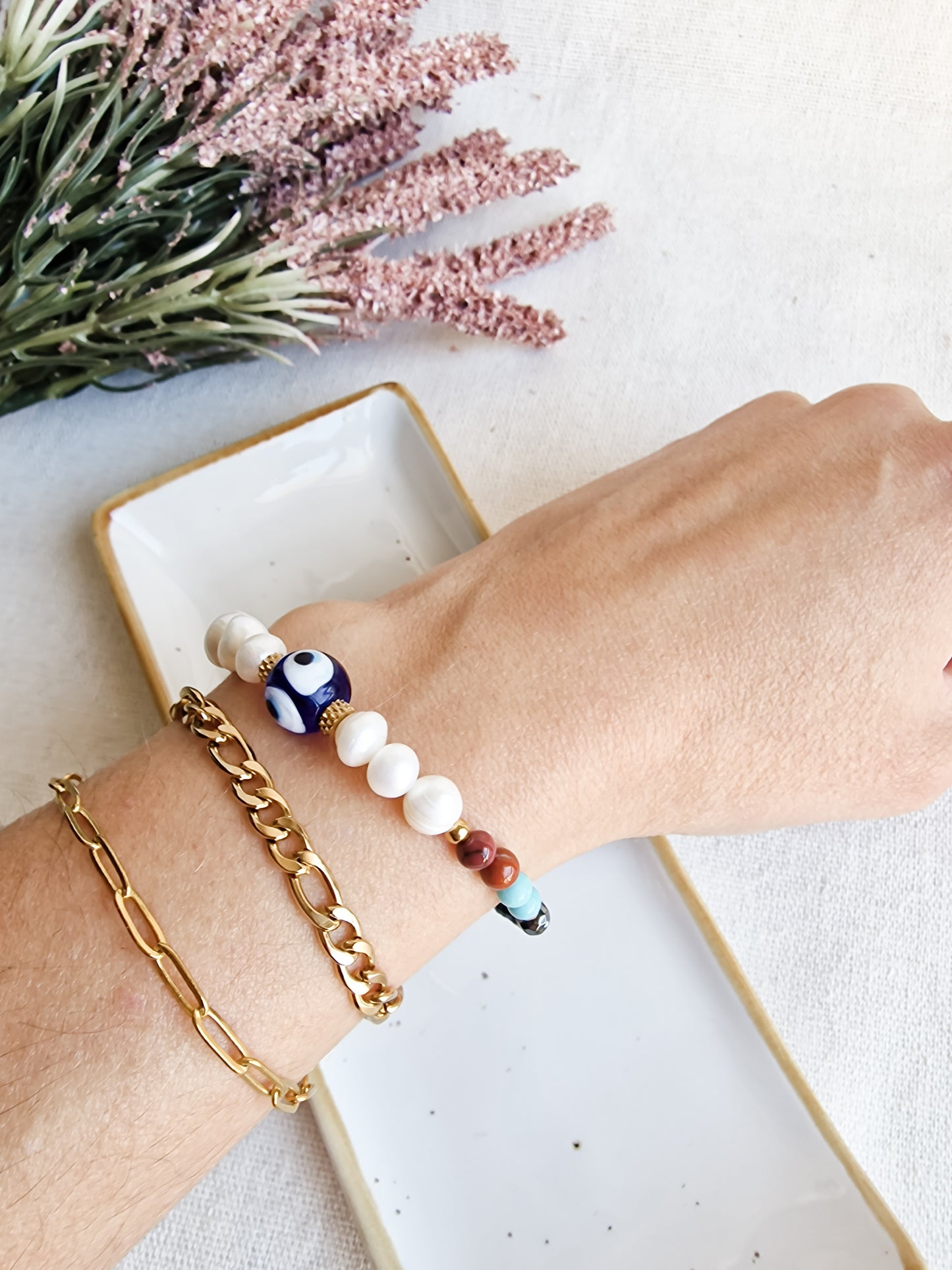 Pulsera Talismán Protectora Evil Eye