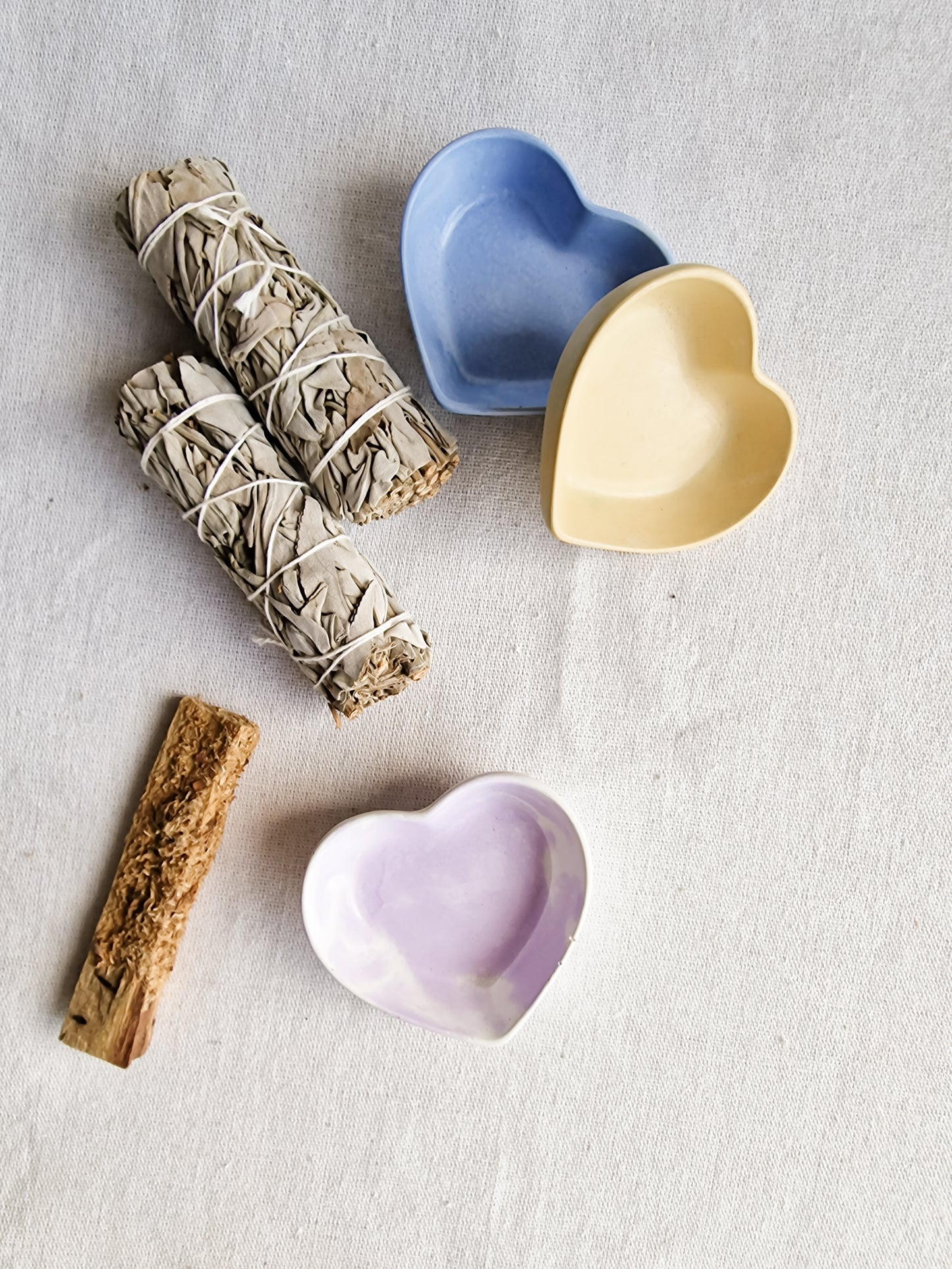 Quemador Sahumador Corazón Cemento Azul