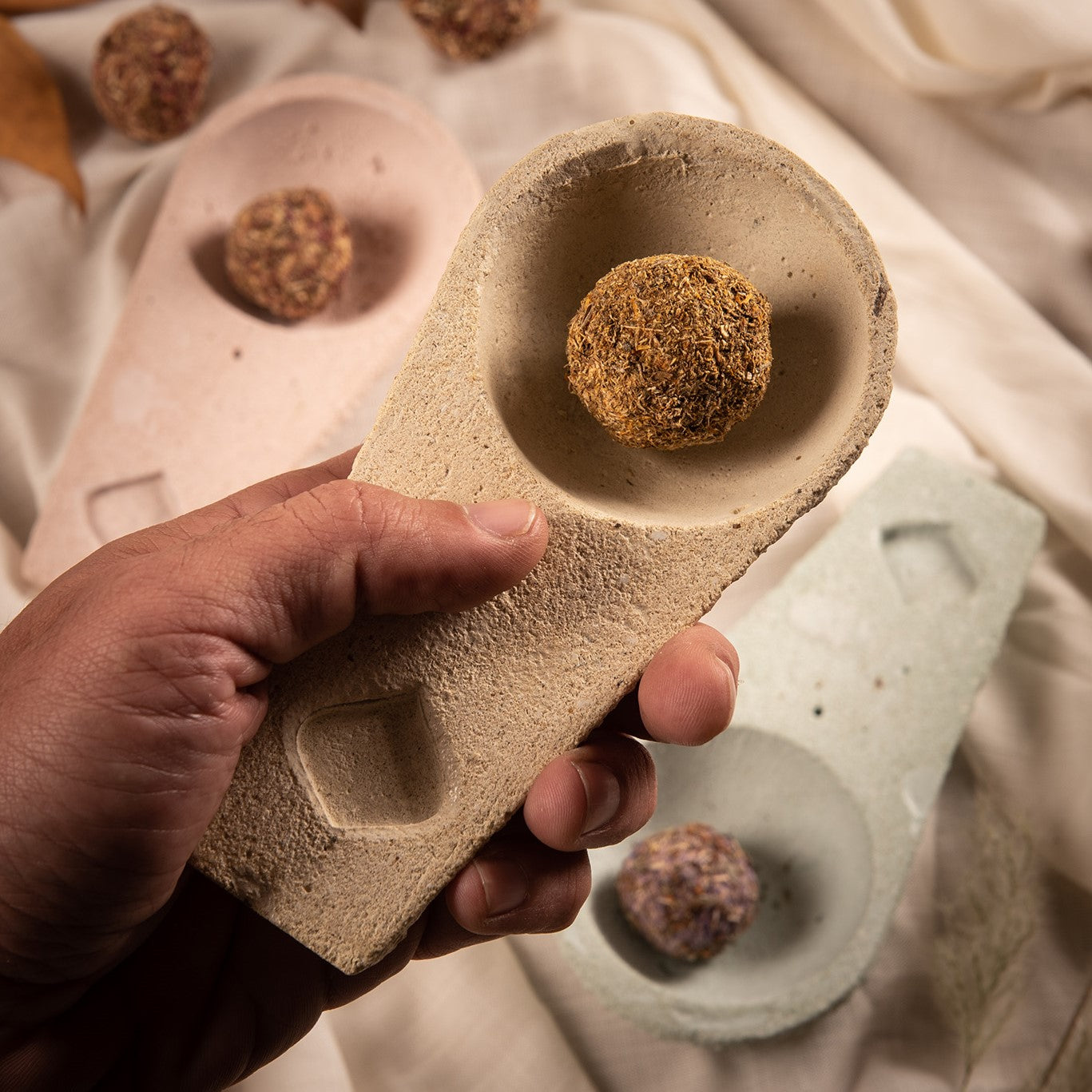 Quemador Sahumador de Cemento Grande Colores