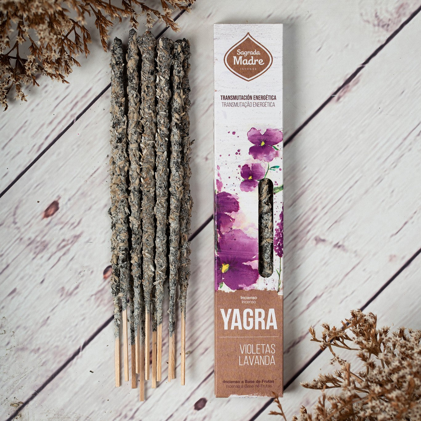Incienso Línea Yagra - Transmutación Energética - con Violetas y Lavanda