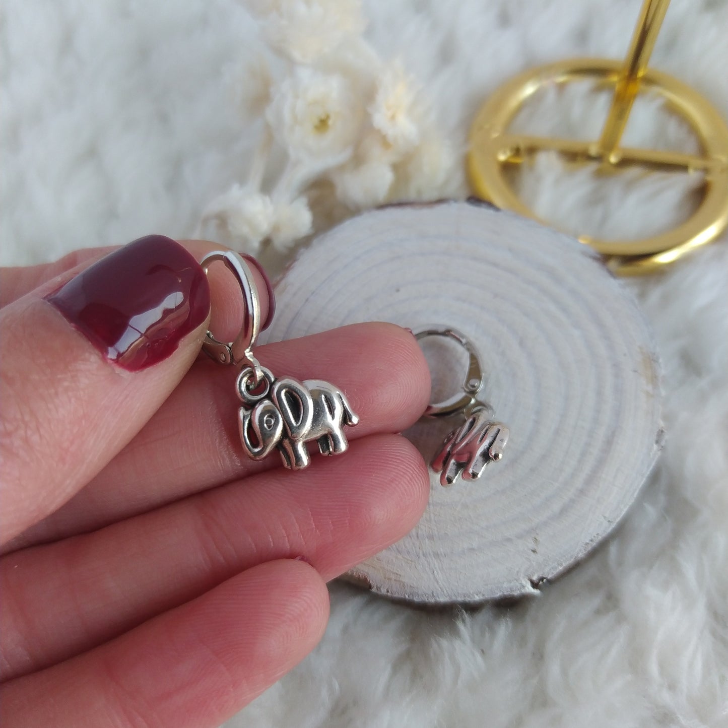 Aro Mini Elefante Plateado