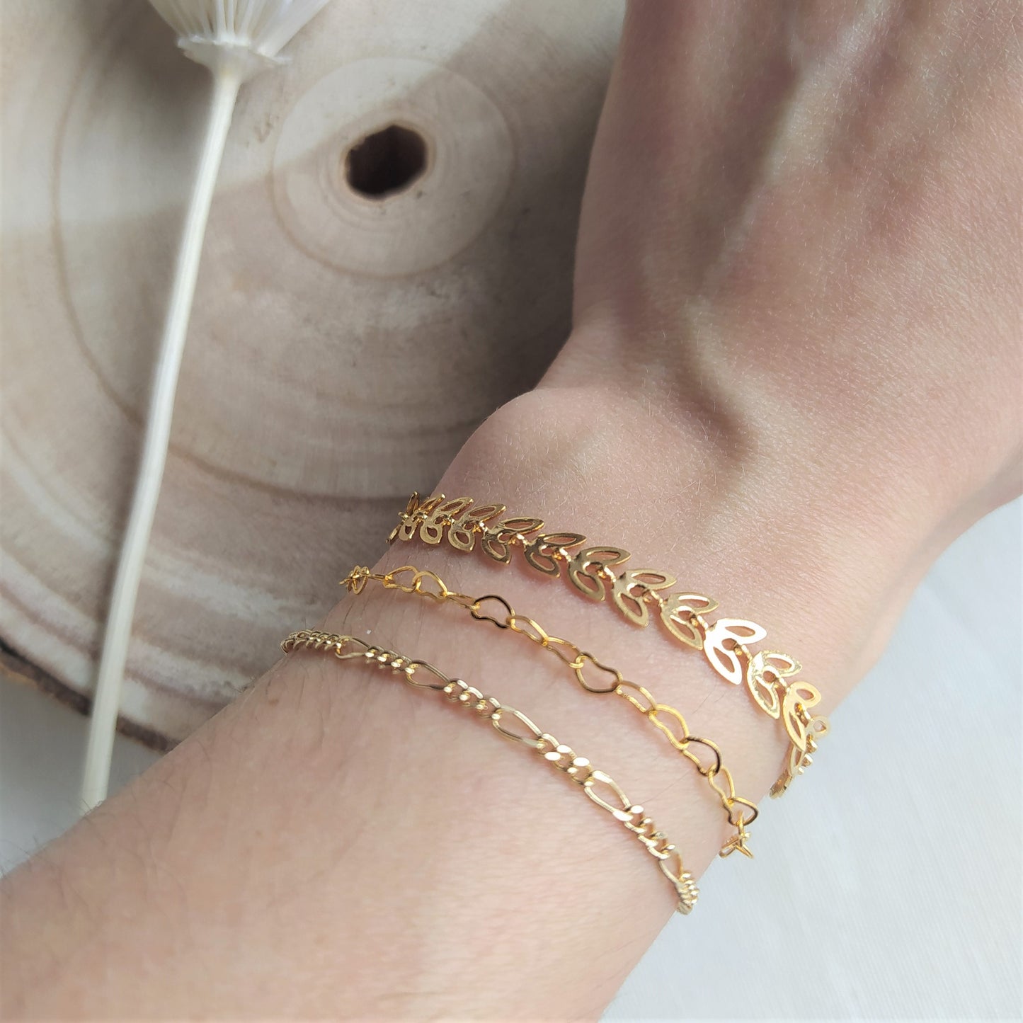 Pulsera Flora Dorada