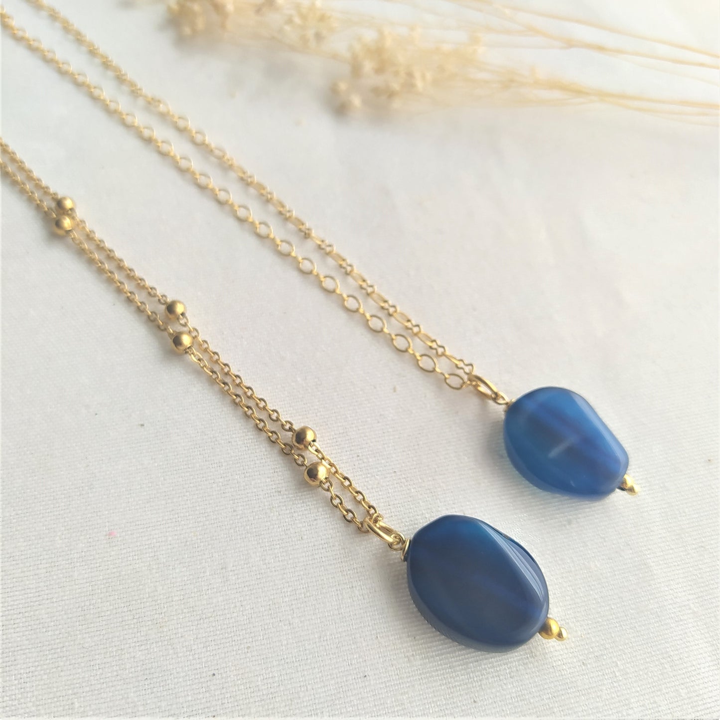 Charm Piedra Natural Ágata Azul