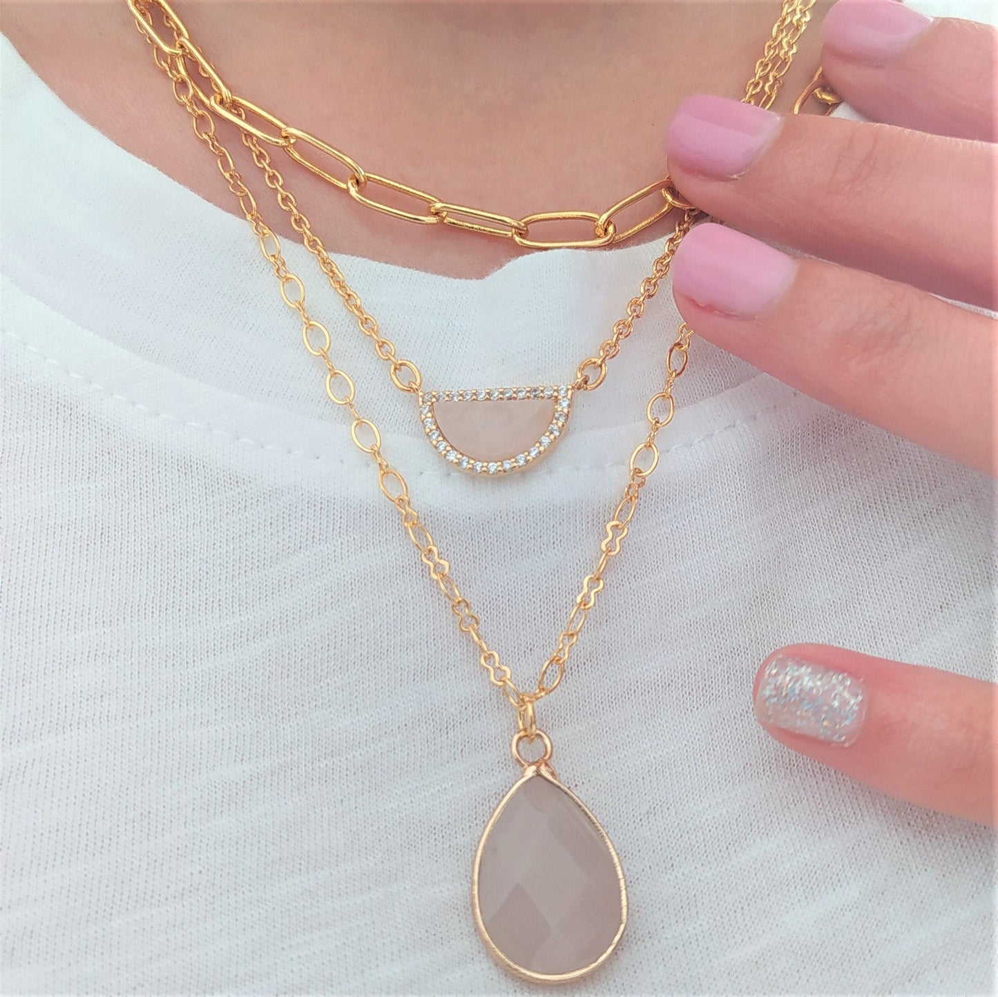 Collar Gota Jade Marrón