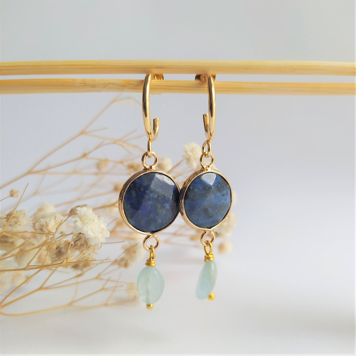 Pendientes Martina Lapislázuli y Aguamarina