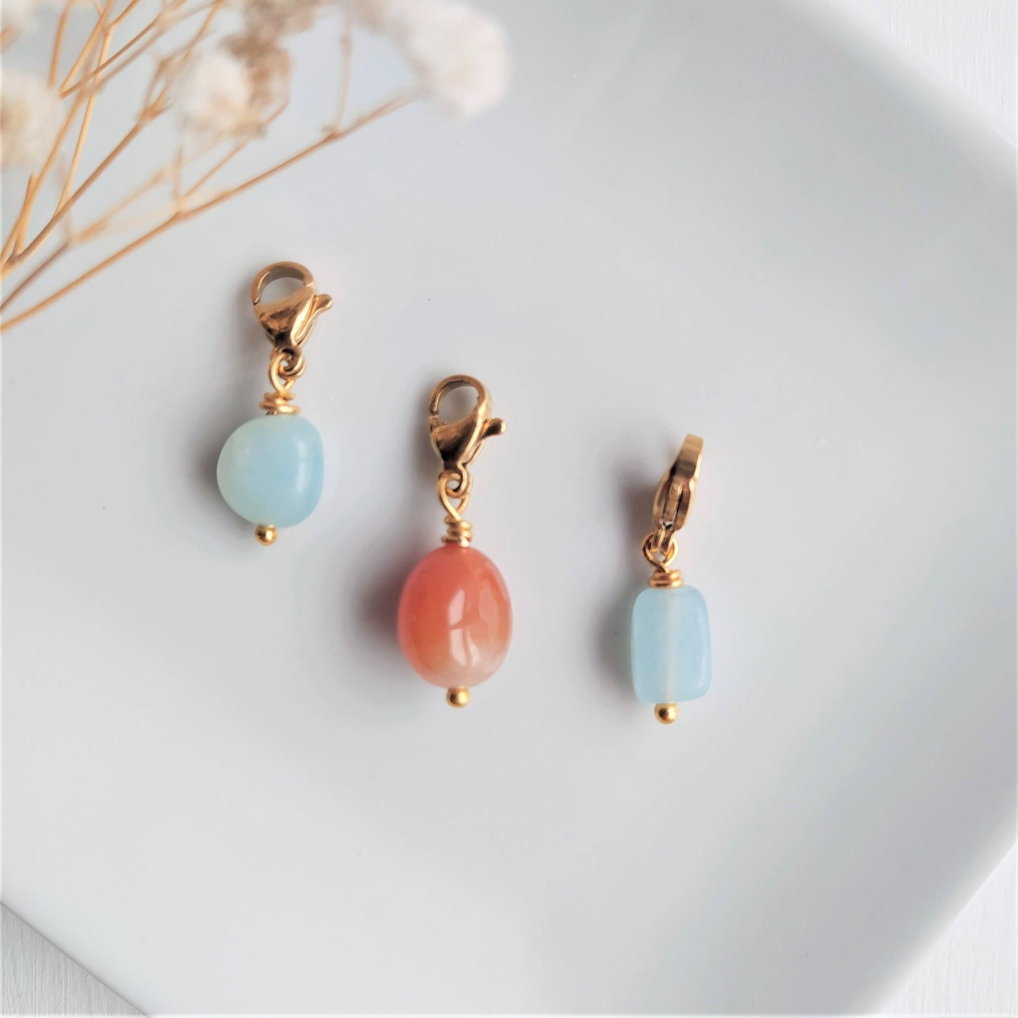 Charms Piedra Natural con Mosquetón