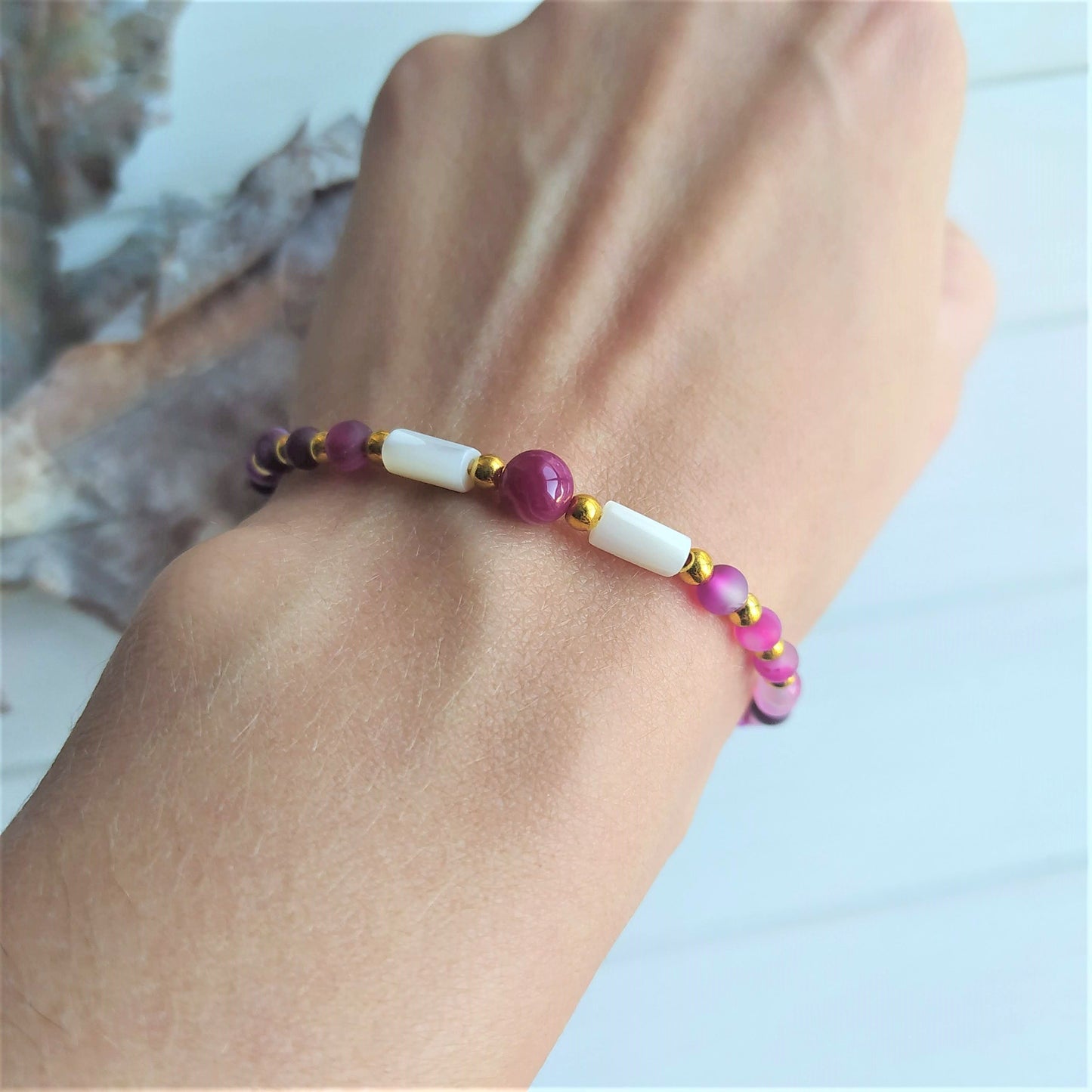 Pulsera Ágata Fucsia | Energía, Autoestima y Equilibrio