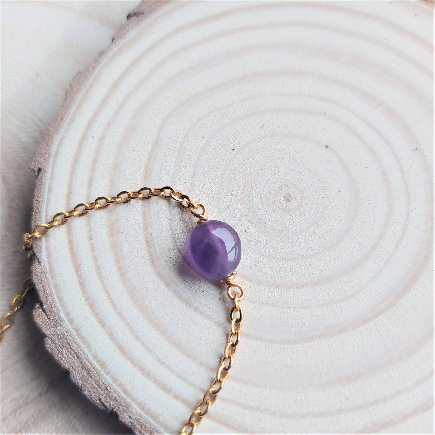 Pulsera Piedra Mes de Nacimiento Basic-Febrero