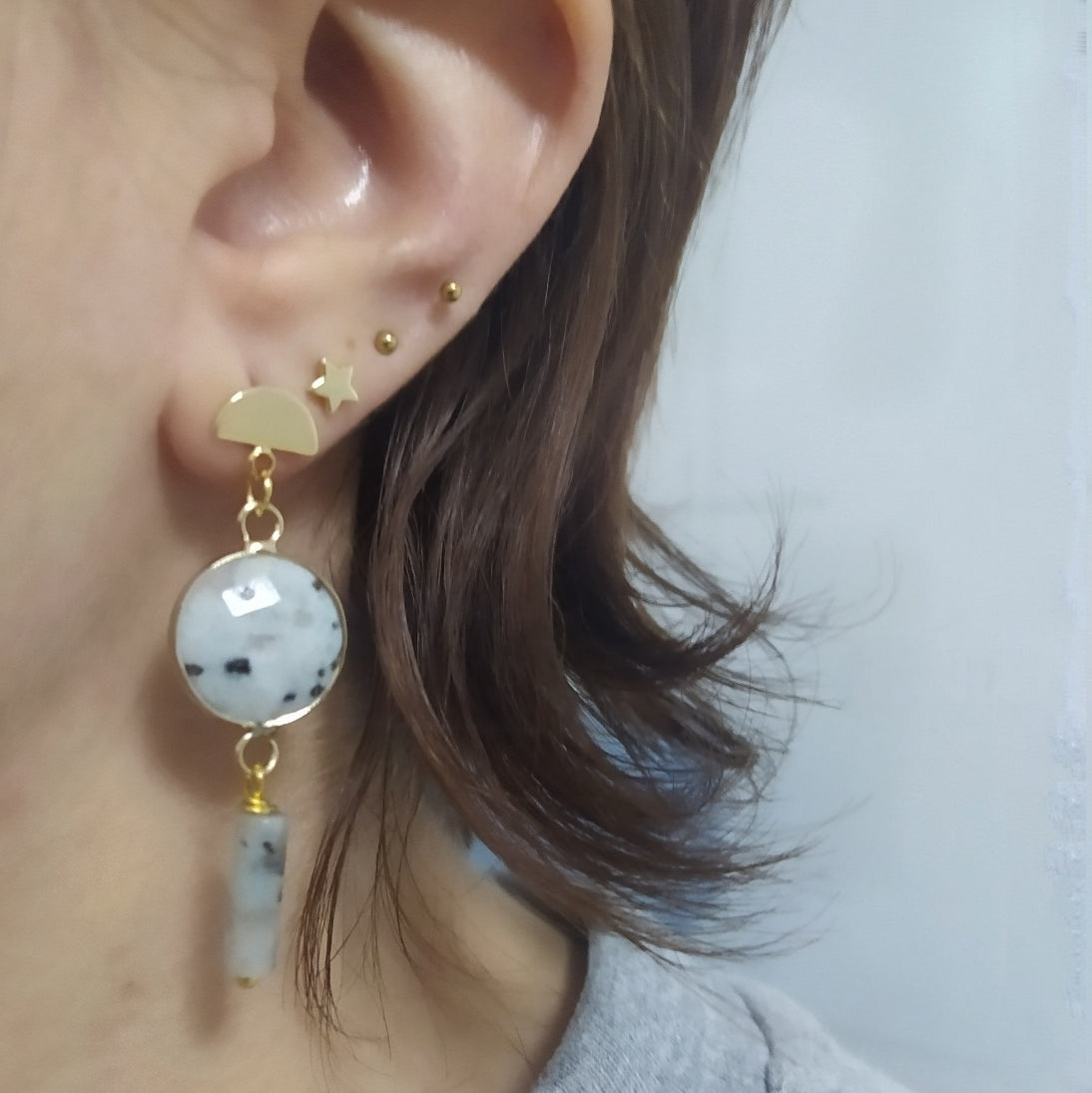 Pendientes Isadora Jaspe Azul Claro