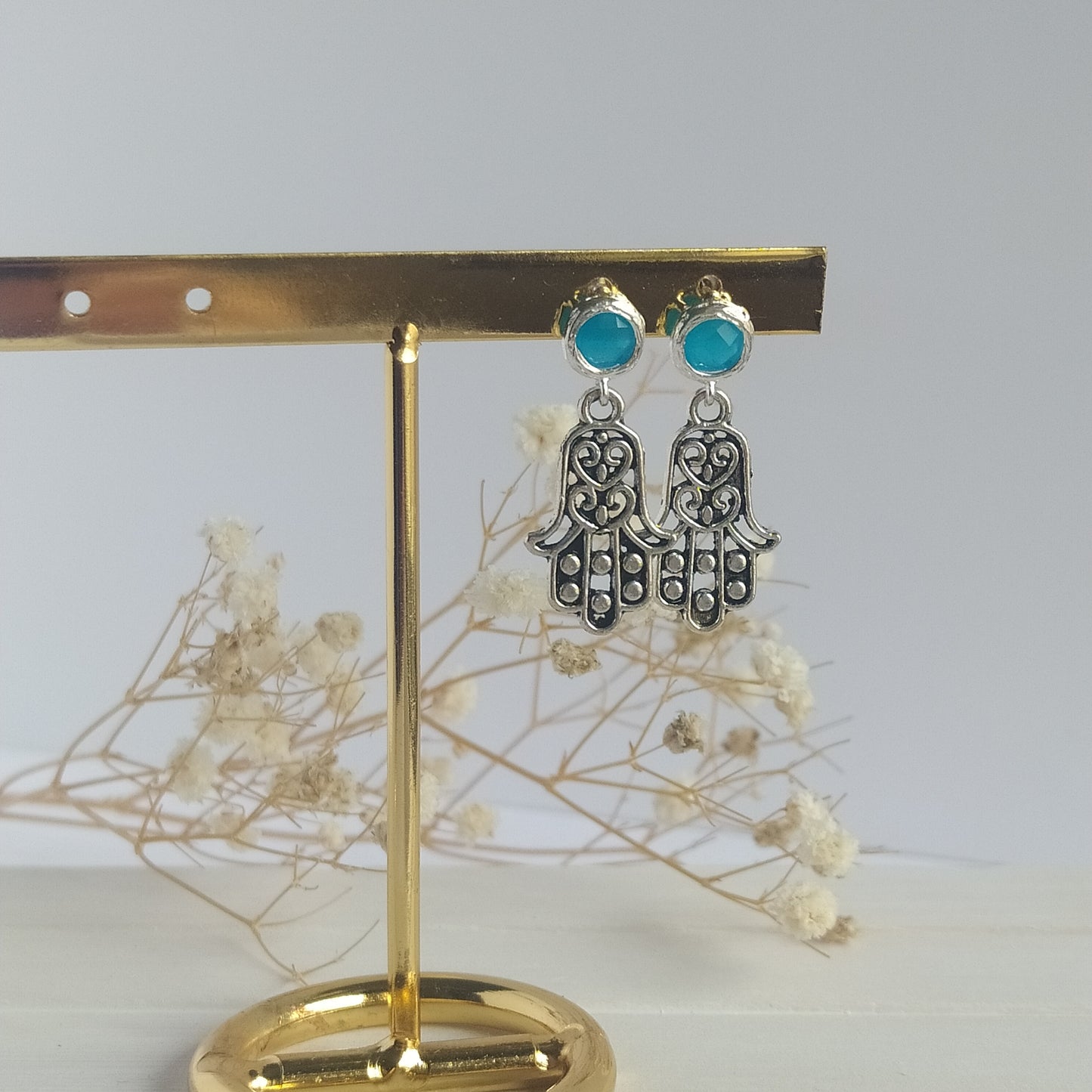 Pendientes Hand Baño Plata