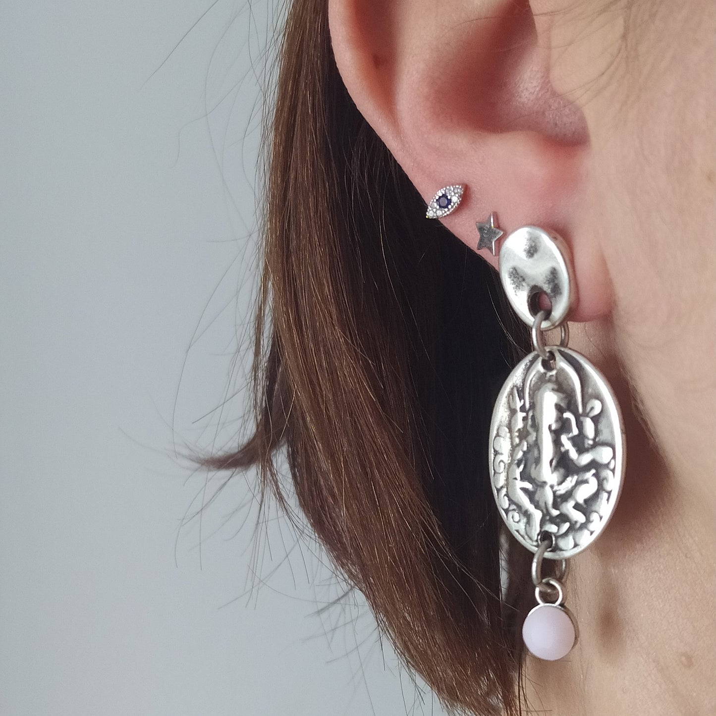 Pendientes Idol Baño Plata y Cristal