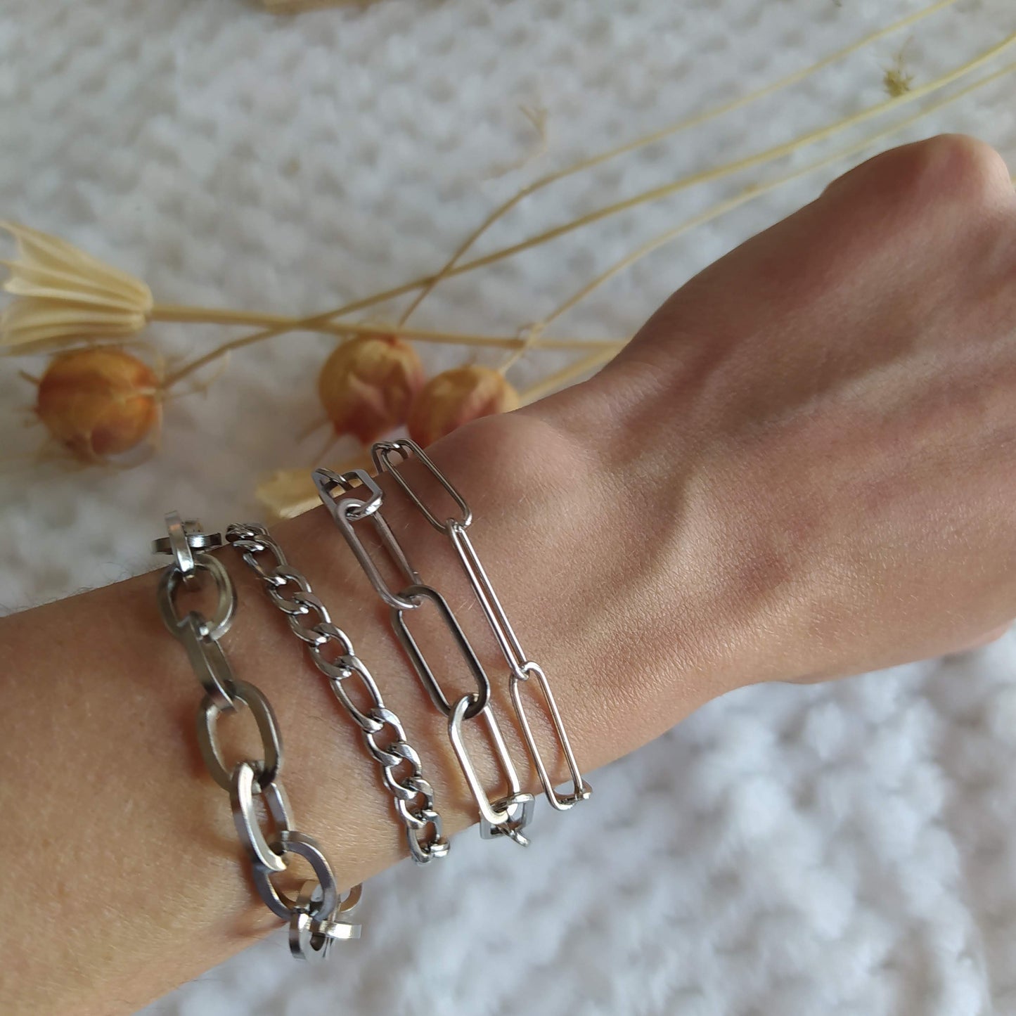 Pulsera Camila Acero Plateada