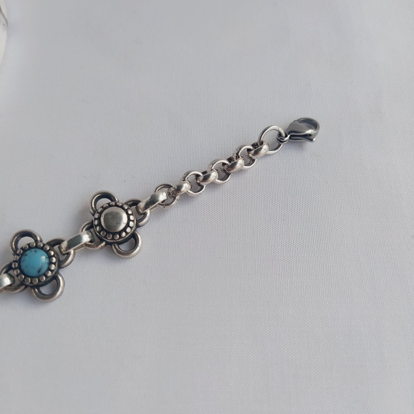 Pulsera Navajo Boho Baño Plata Turquesa Piedra Natural Nativo zamak