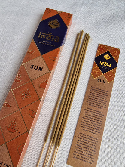 Incienso India Masala Sol - Vitalidad y Energía | Aroma Nag Champa Salvia Blanca