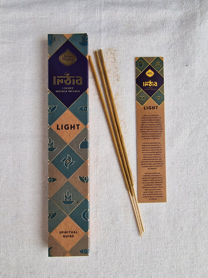 Incienso India Masala Luz - Guía y Claridad Espiritual | Aroma Nag Champa Sándalo