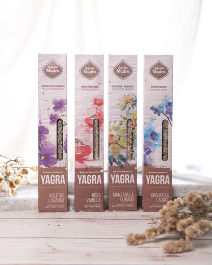 Incienso Sagrada Madre Yagra con Vainilla y Rosa -Amor y Prosperidad