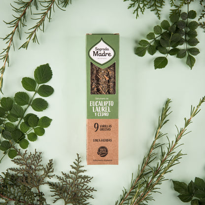 Incienso Línea Hierbas Eucalipto, Laurel y Cedro Sagrada Madre