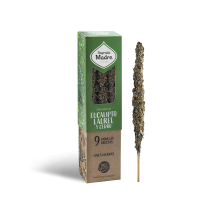 Incienso Línea Hierbas Eucalipto, Laurel y Cedro Sagrada Madre