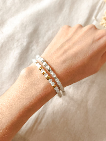 Pulsera Amuleto de Selenita | Limpieza, Paz Interior y Claridad Mental.