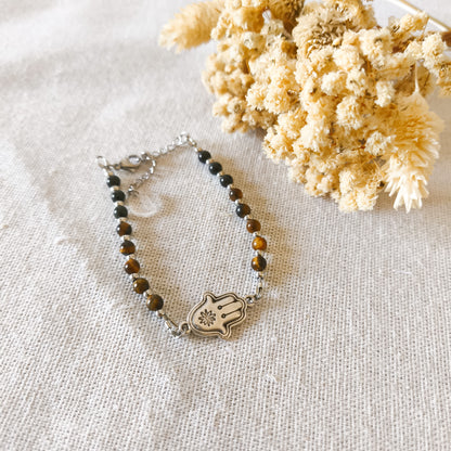 Pulsera Amuleto Aleja Envidia Plateado.