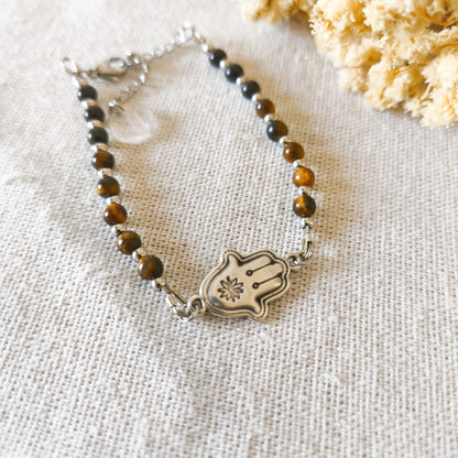 Pulsera Amuleto Aleja Envidia Plateado.
