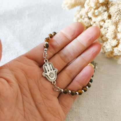 Pulsera Amuleto Aleja Envidia Plateado.