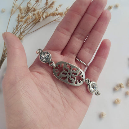 Pulsera Jardín Bañada en Plata Cristal