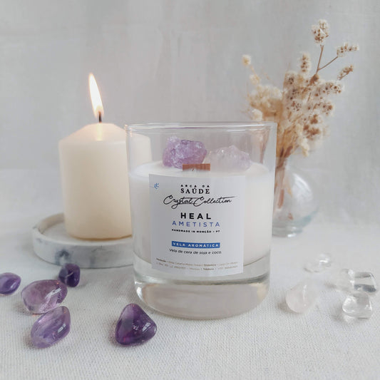 Vela Aromática con Cristales Heal Lavanda y Amatista 110ML