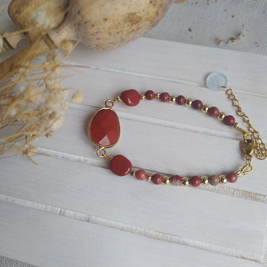 Pulsera Julieta Jaspe Rojo