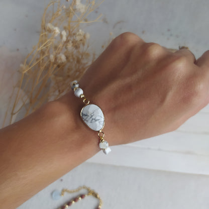 Pulsera Julieta Howlita Blanca